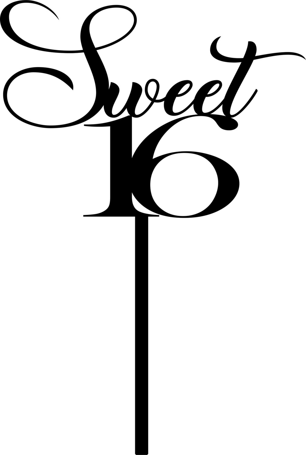 SWEET 16 CAKE TOPPER