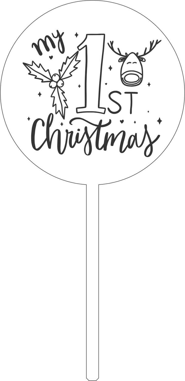 MY 1ST CHRISTMAS WOOD CAKE TOPPER