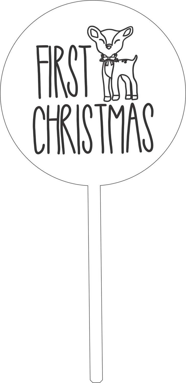 FIRST CHRISTMAS CAKE TOPPER WOOD
