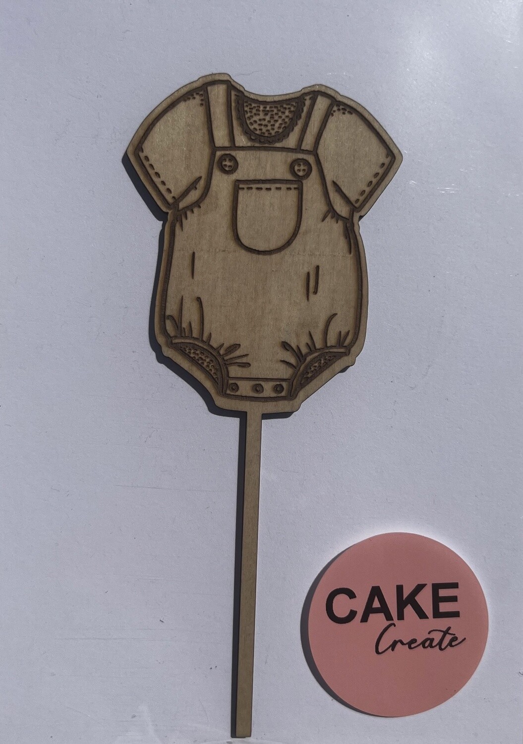 Baby boy romper cake topper