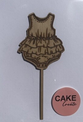 Baby girl romper cake topper