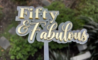 Fifty &amp; Fab Double Cake Topper