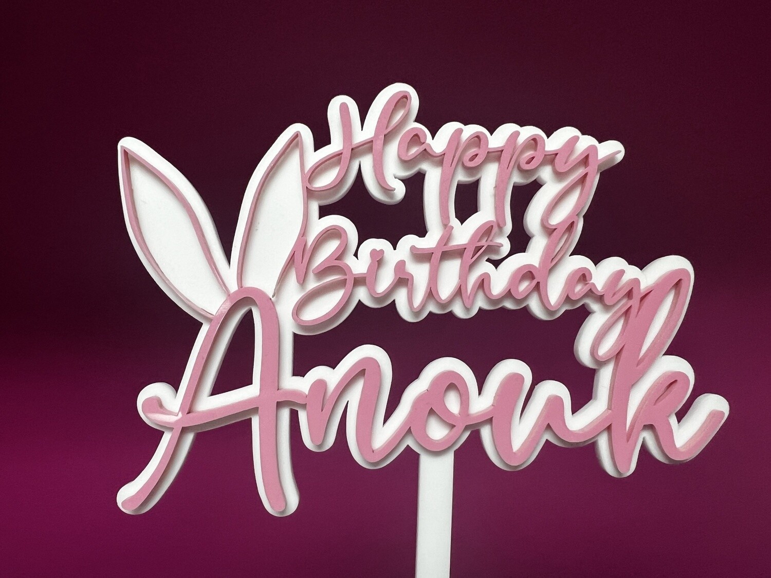 Bunny birthday topper