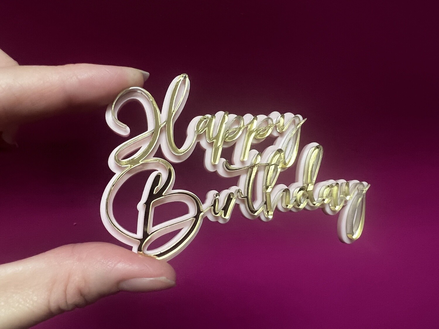 Happy birthday small cupcake topper
