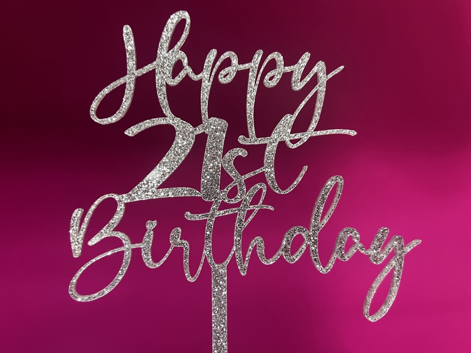 Glitter 21st cake topper