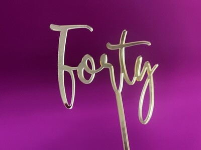 Forty cake topper