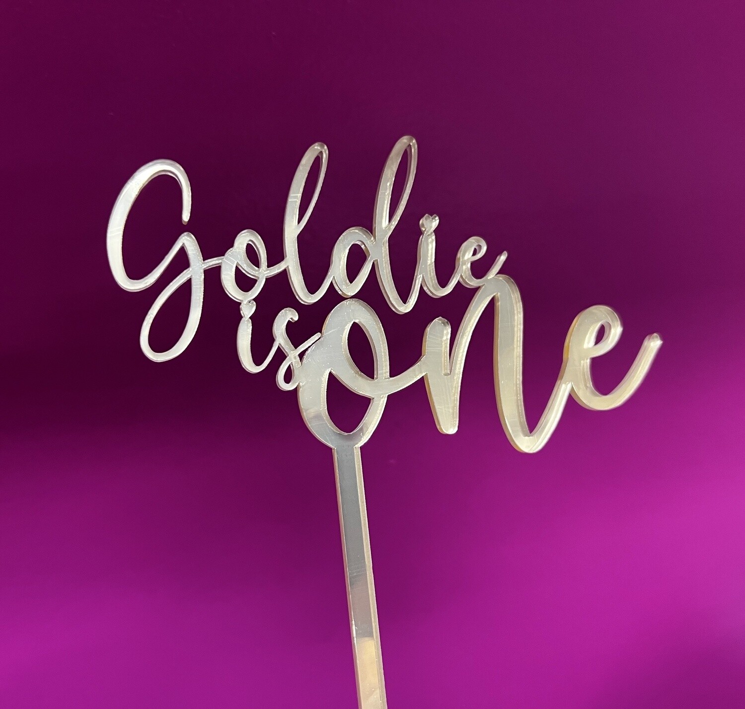 One cake topper heart font