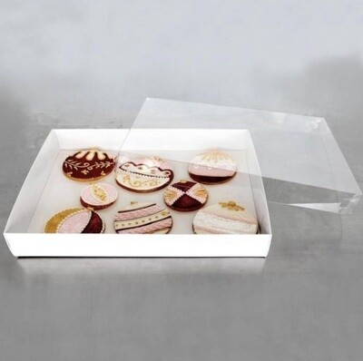 Biscuit Box with Clear Lid - 32cmx25cmx5cm