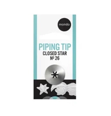 MONDO #26 S/S CLOSED STAR PIPING TIP