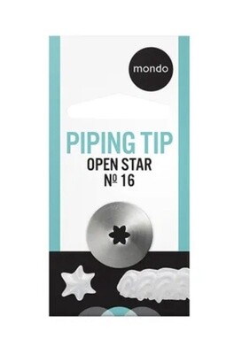 MONDO #16 S/S OPEN STAR PIPING TIP