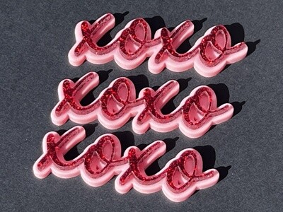 Xoxo double mini cupcake toppers 3 pack