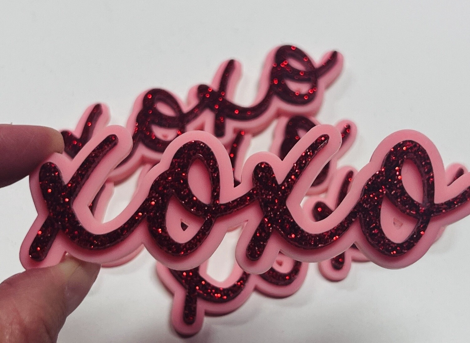 Xoxo double mini cupcake toppers 3 pack