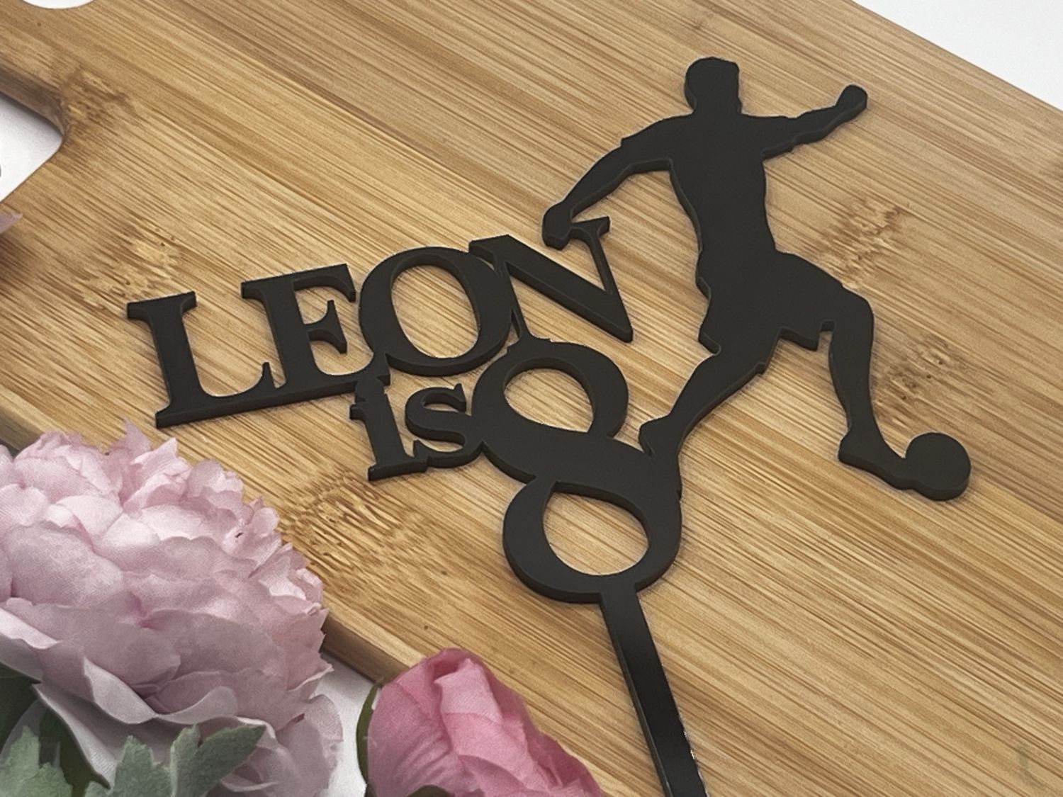 Soccer name cake topper