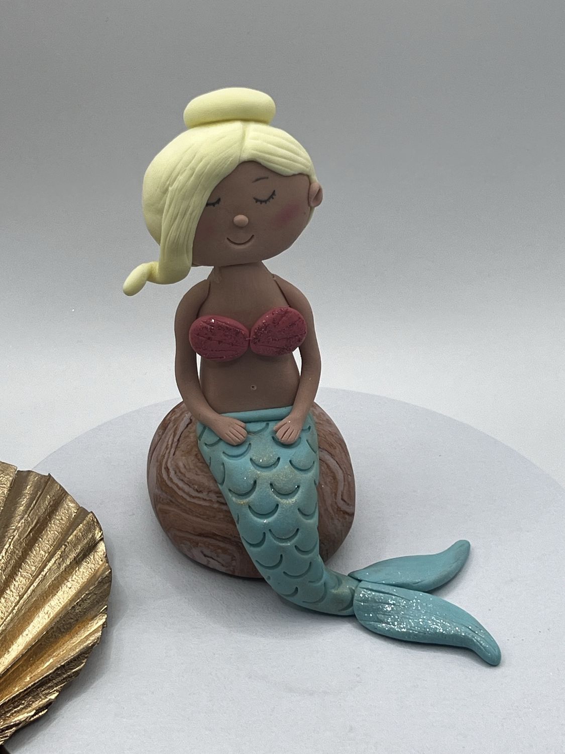 Mermaid on a rock cake topper