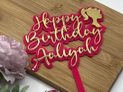 Barbie cake topper with name
