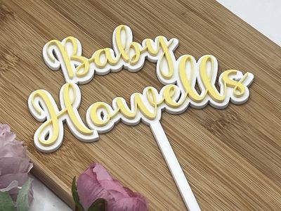 Baby shower double cake topper