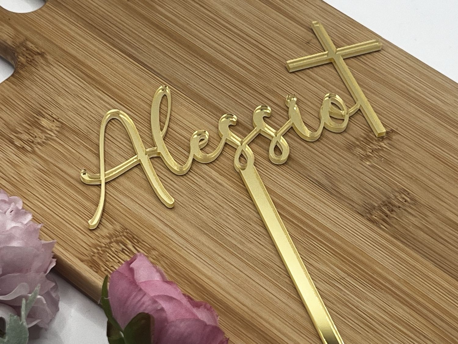 Christening cake topper
