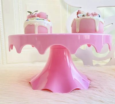 Pink cake stand