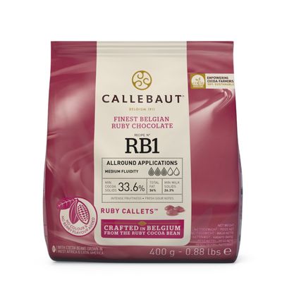 CALLEBAUT RUBY CALLETS 400 GRAMS