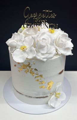 Flower communion cake