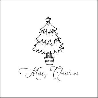 MERRY CHRISTMAS WITH  TREE DEBOSSER STAMP