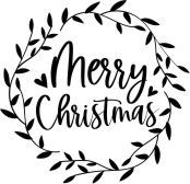 MERRY CHRISTMAS WREATH DEBOSSER STAMP