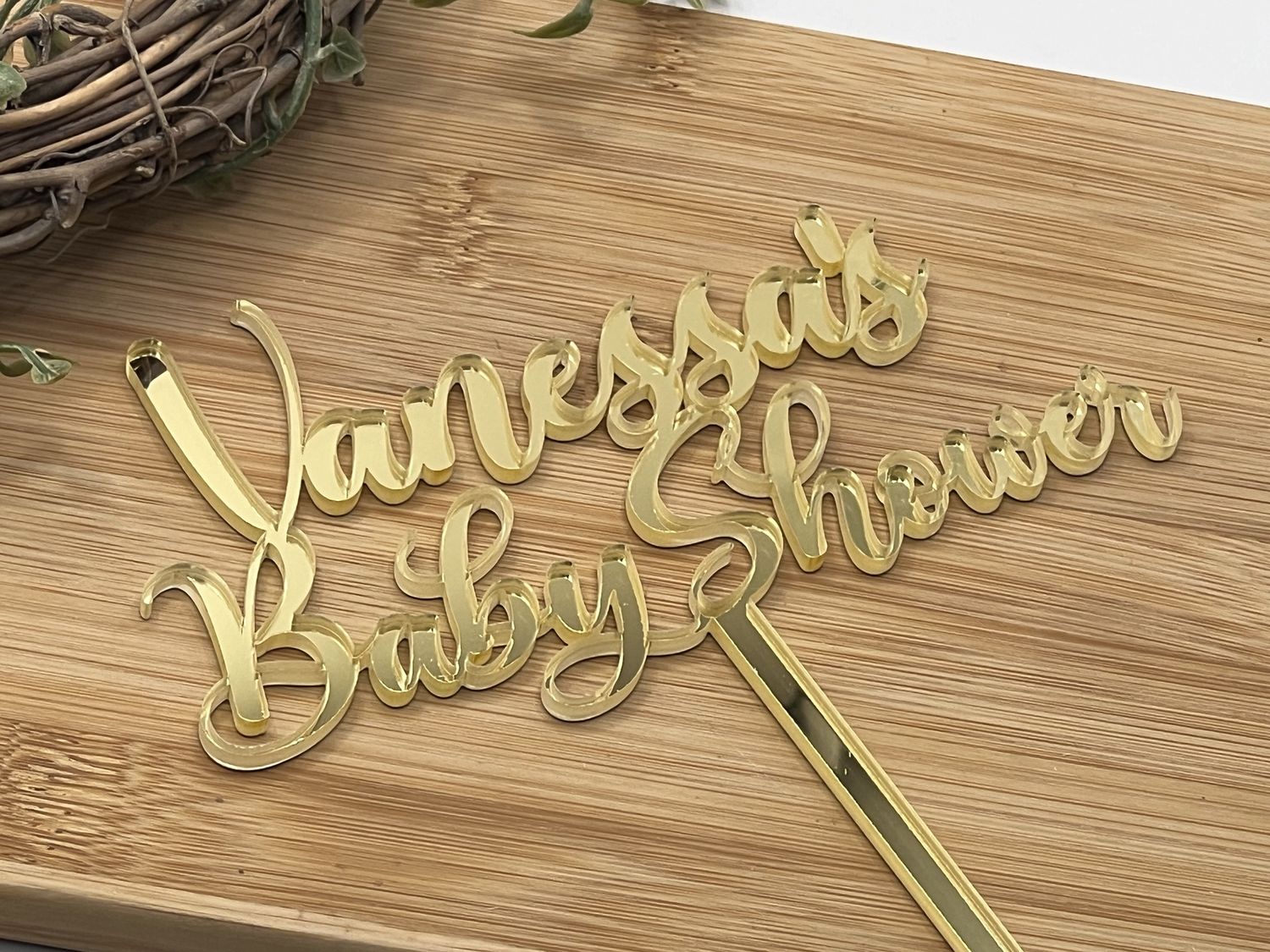 Name Baby shower cake topper