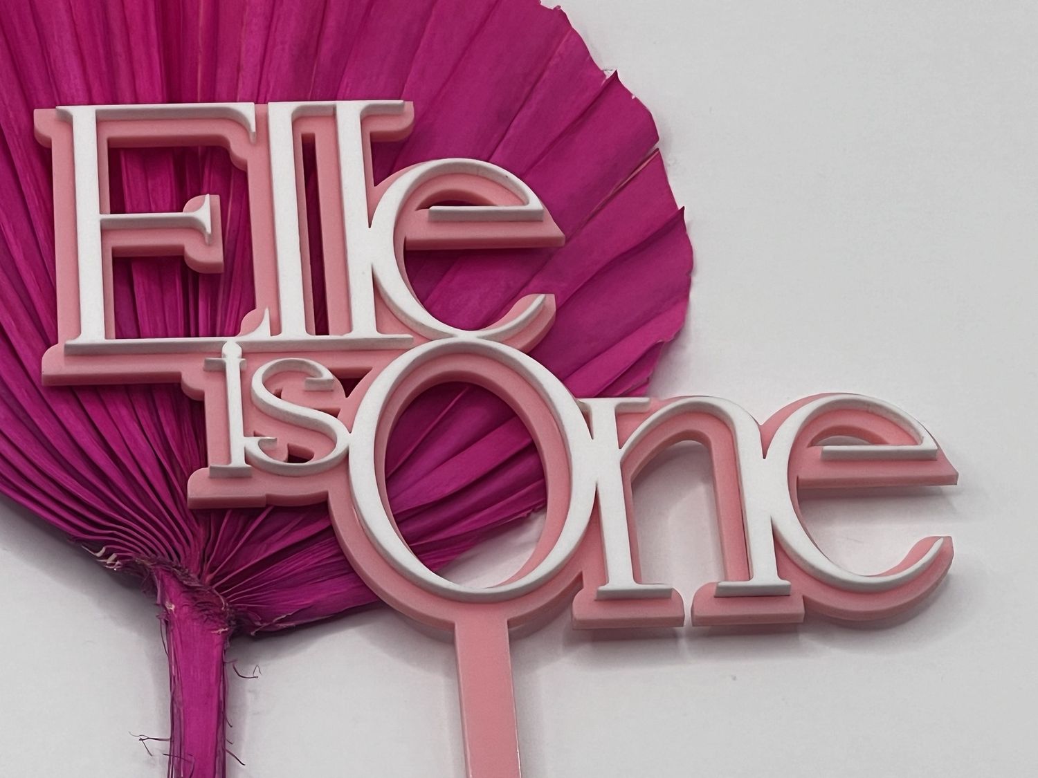 Pastel pink double cake topper