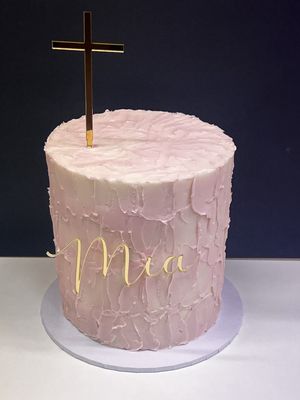 Pink Holy communion  cake