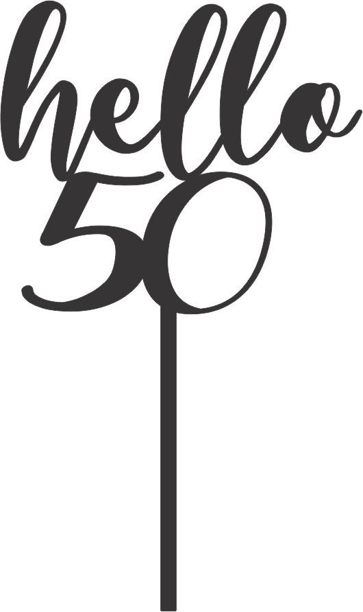 hello 50 cake topper