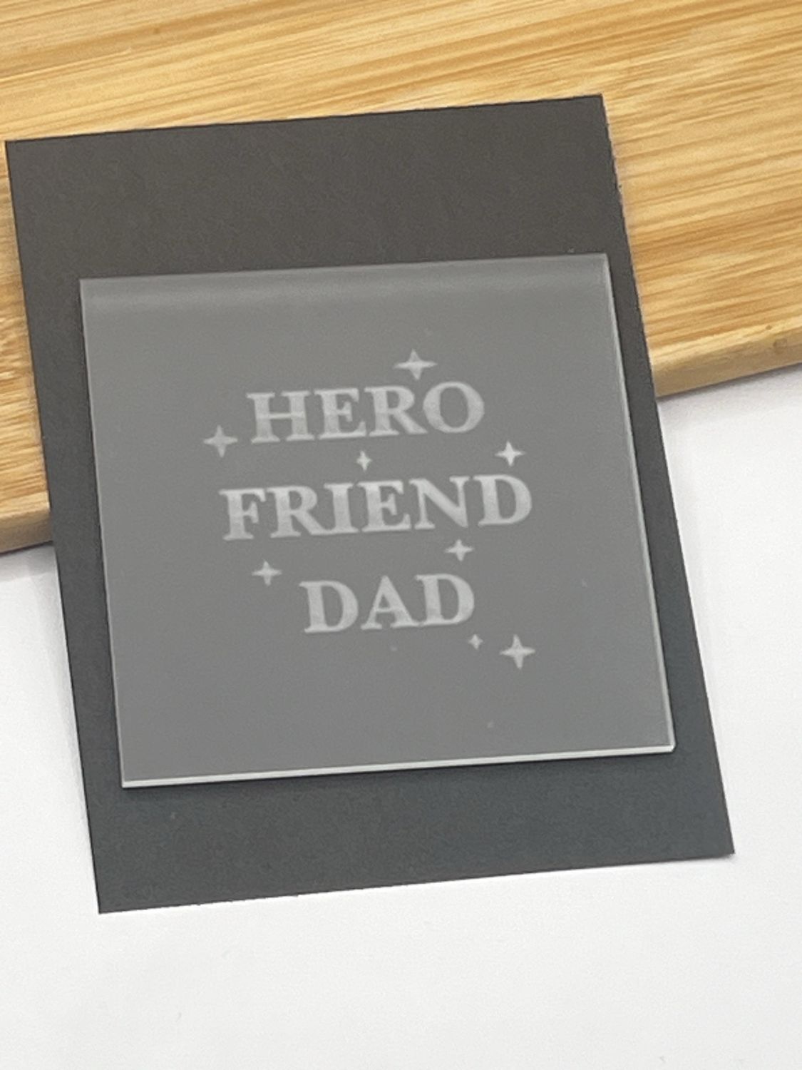 Hero friend dad Debosser stamp