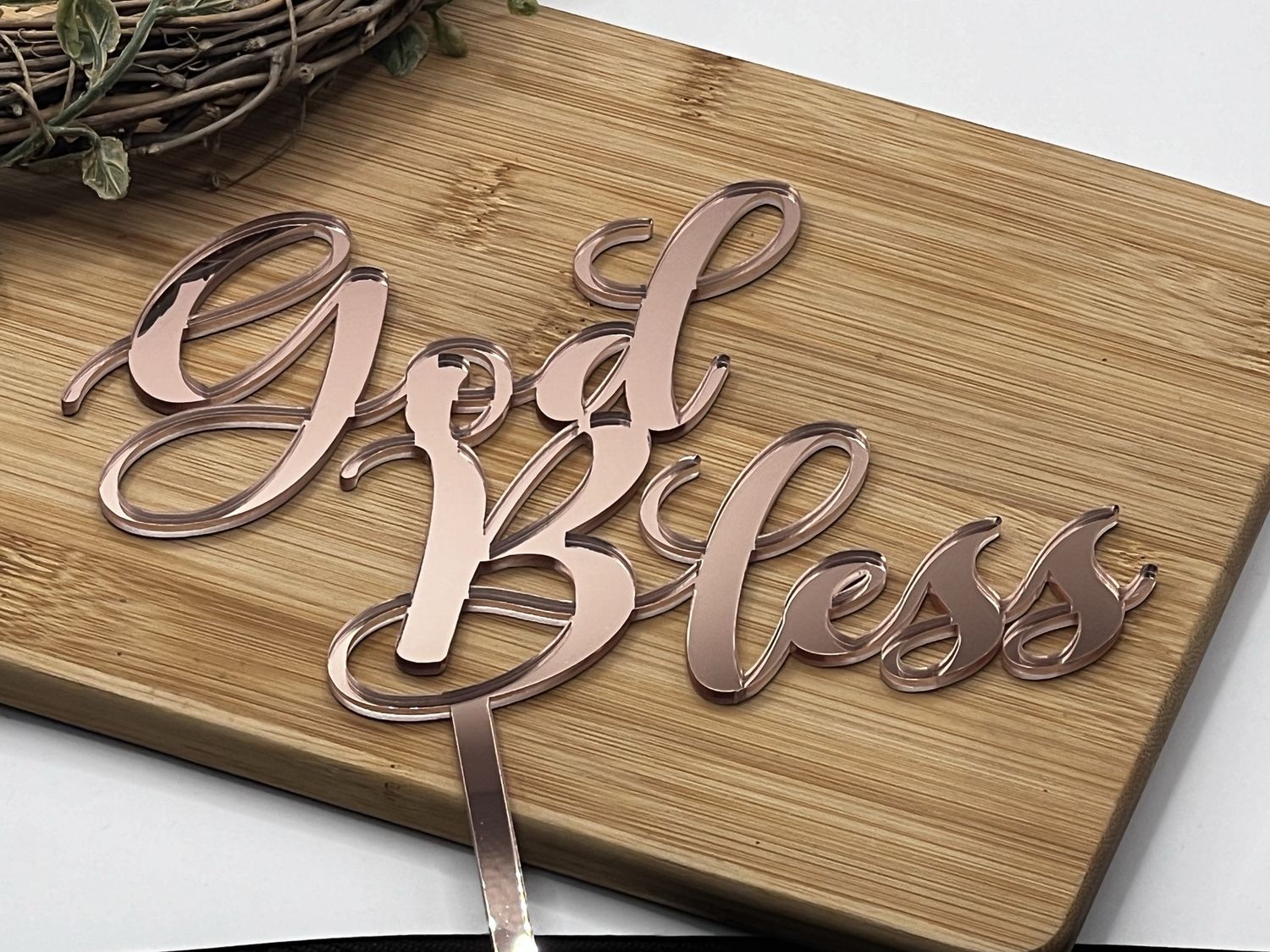 GOD BLESS CAKE TOPPER