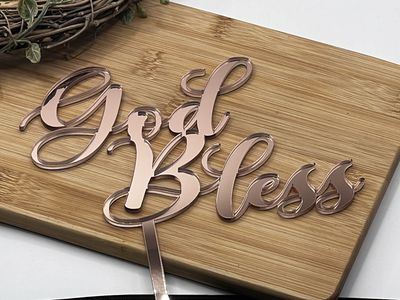 GOD BLESS CAKE TOPPER