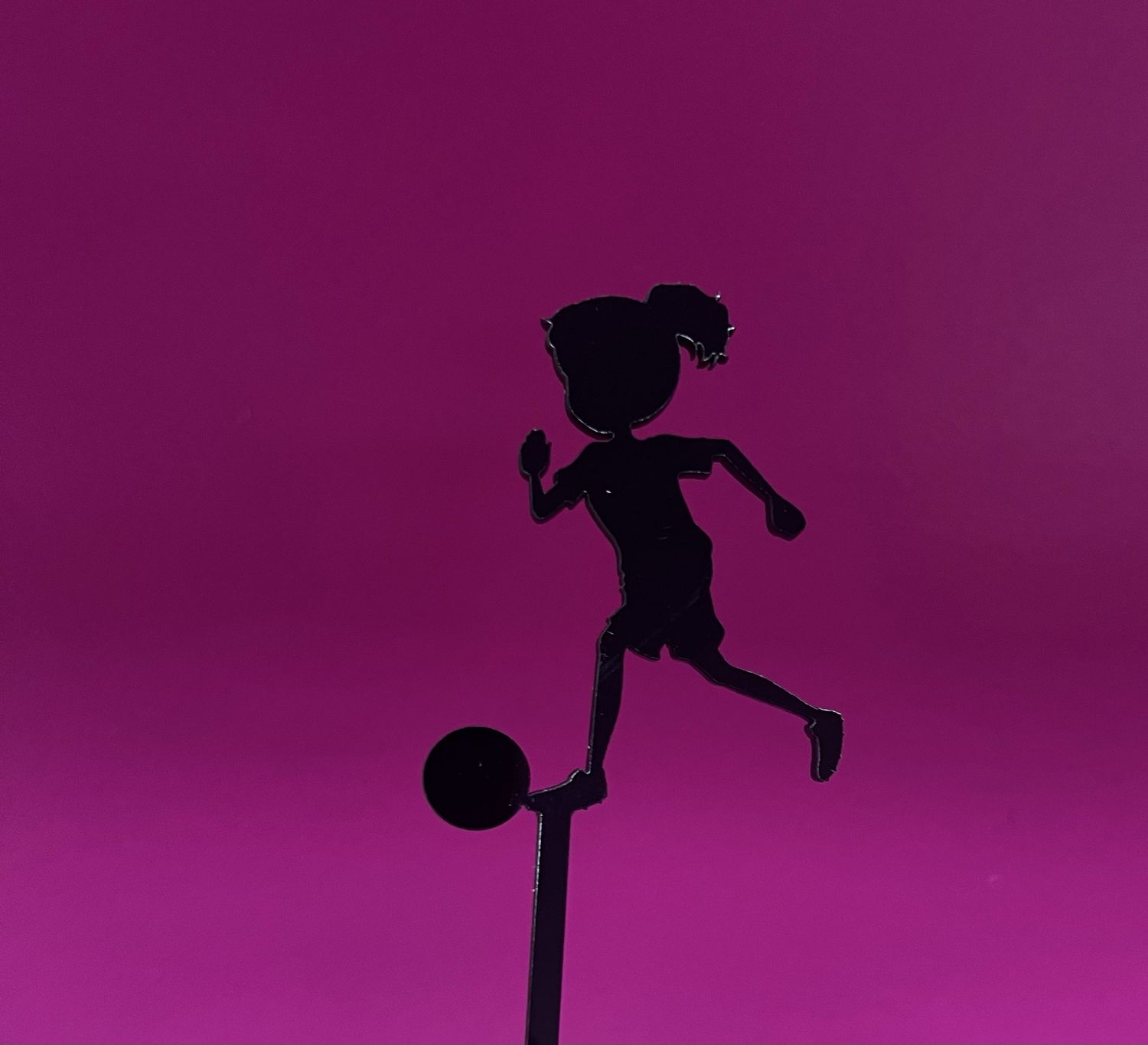 Soccer girl cake topper