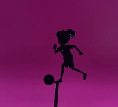Soccer girl cake topper