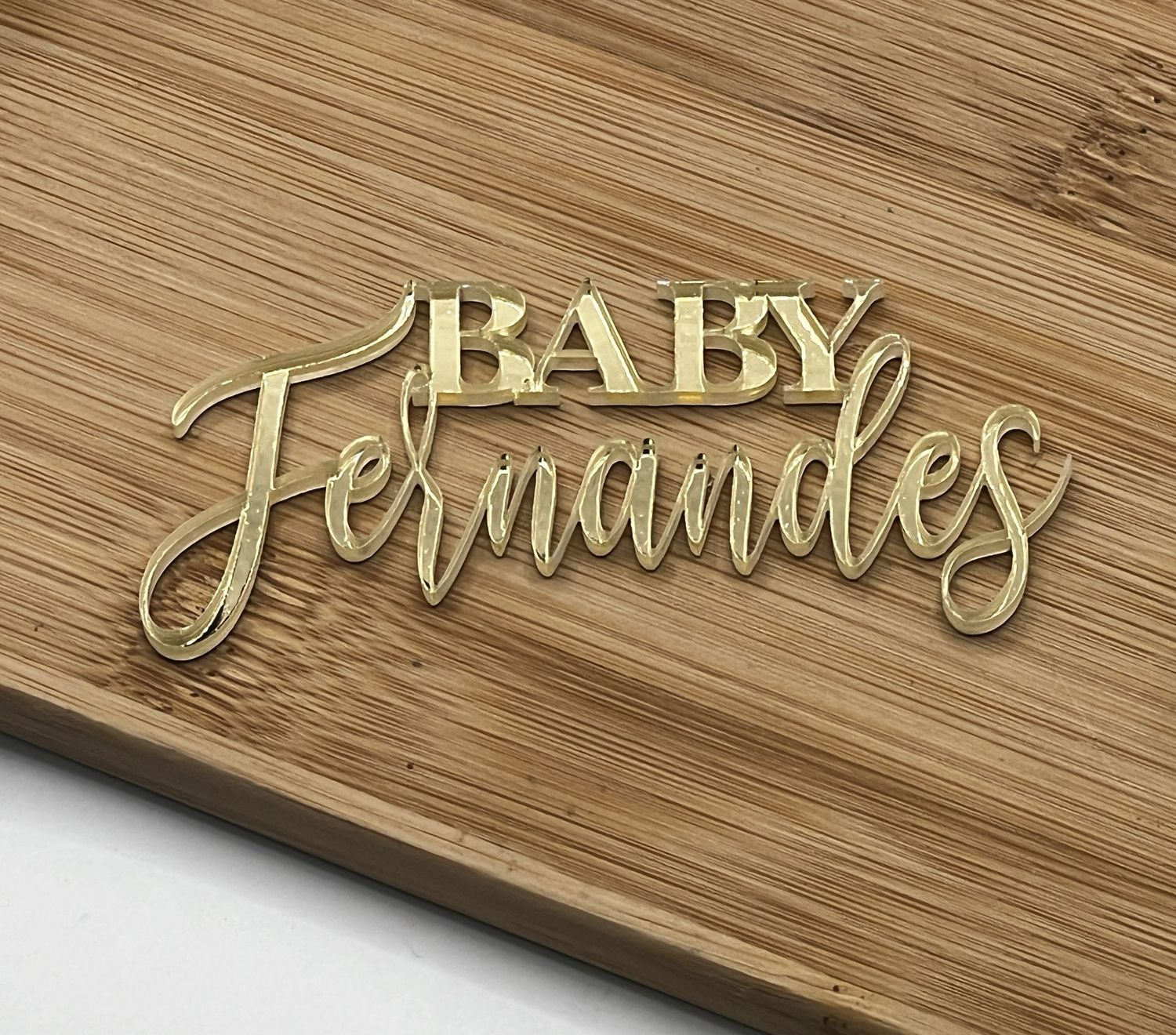 Baby plus name cake fropper 9cm