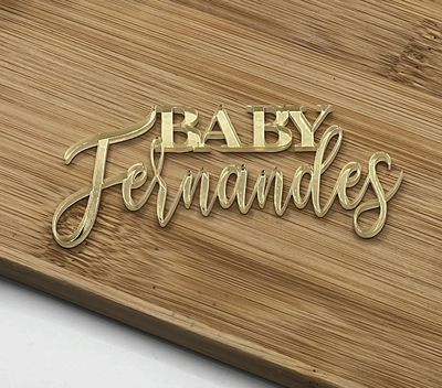 Baby plus name cake fropper 9cm