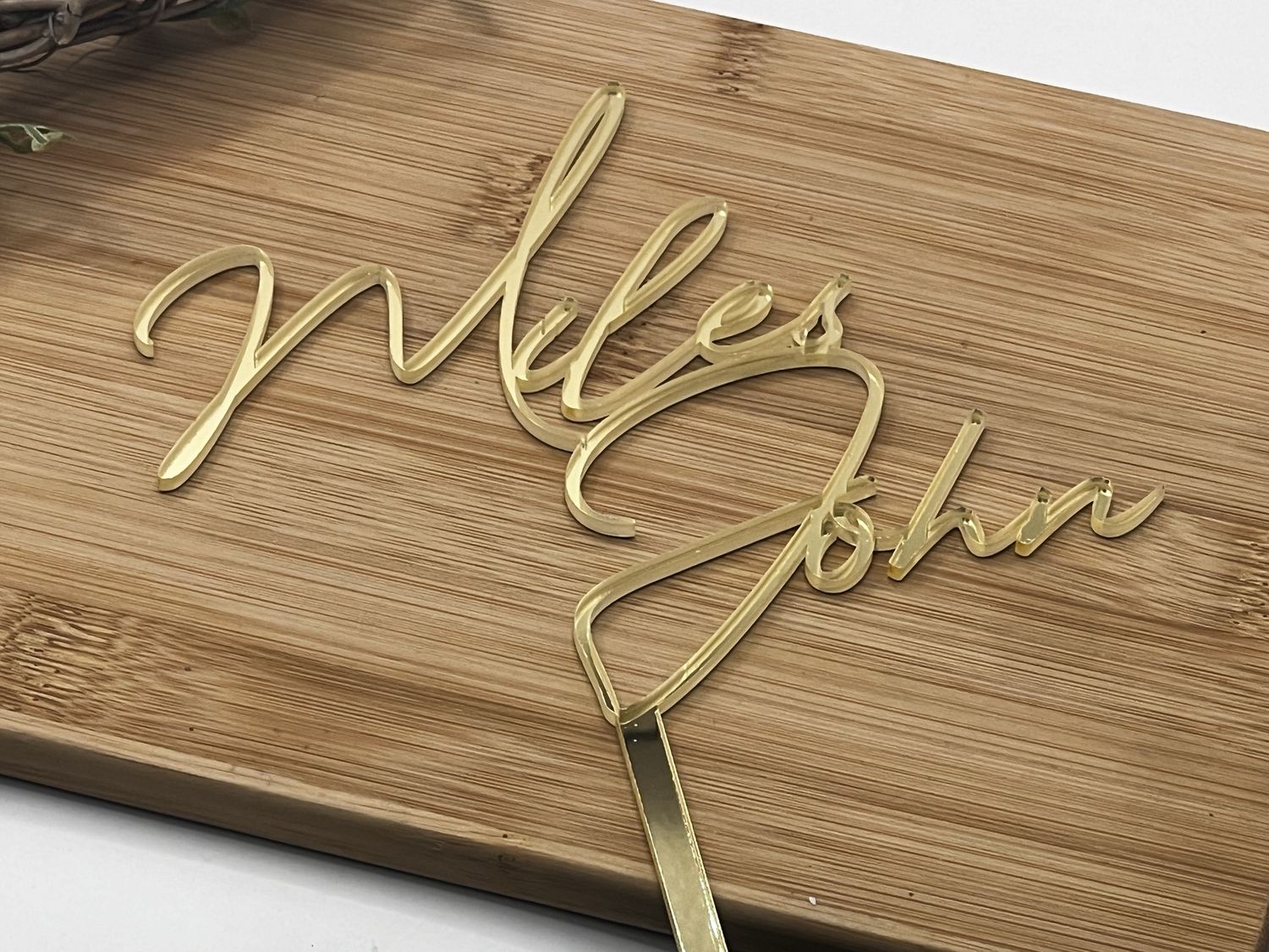 Thin font cake topper