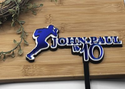Football cake topper with number