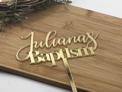 Name plus baptism cake topper