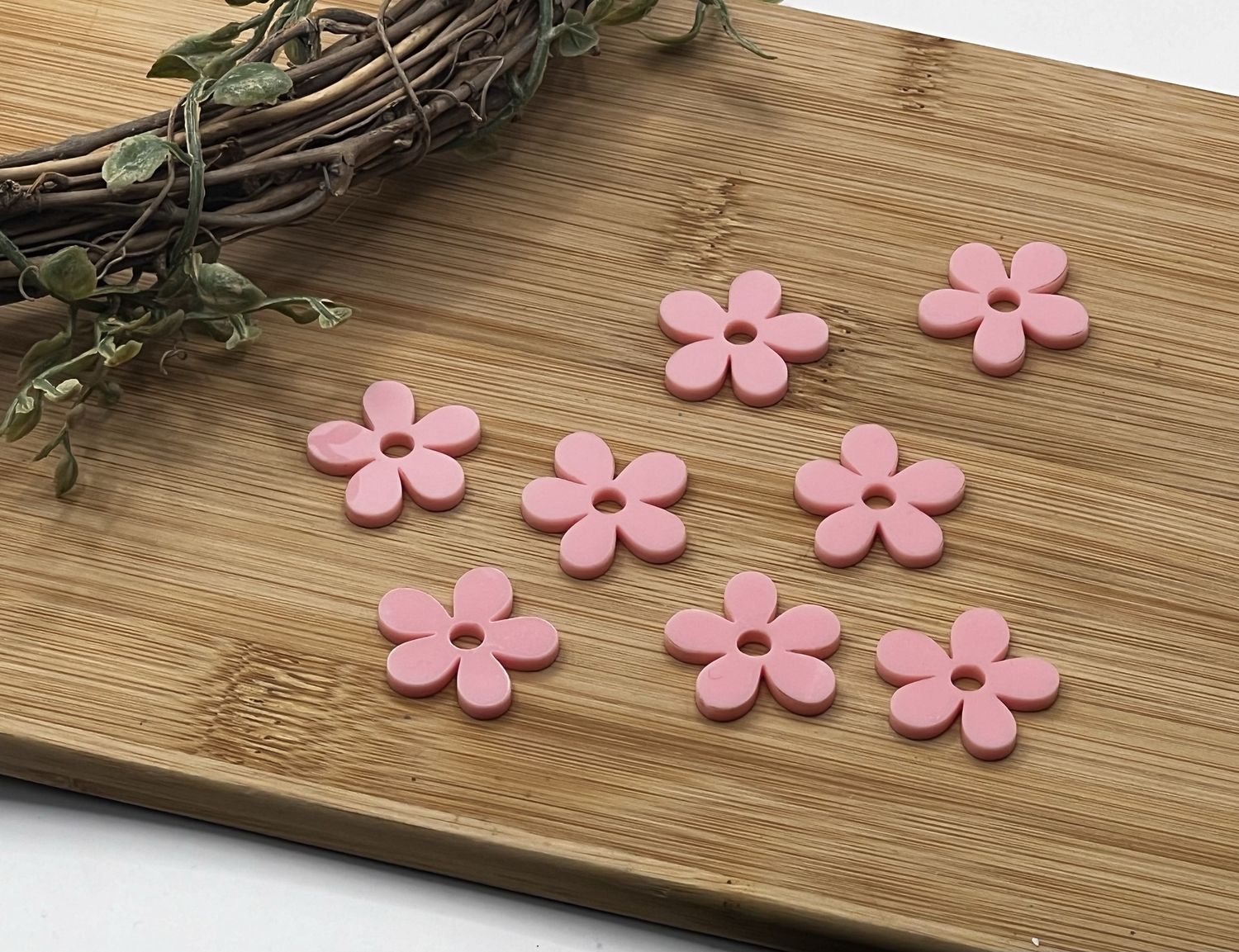 Pink acrylic flowers 8pk