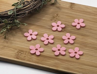 Pink acrylic flowers 8pk
