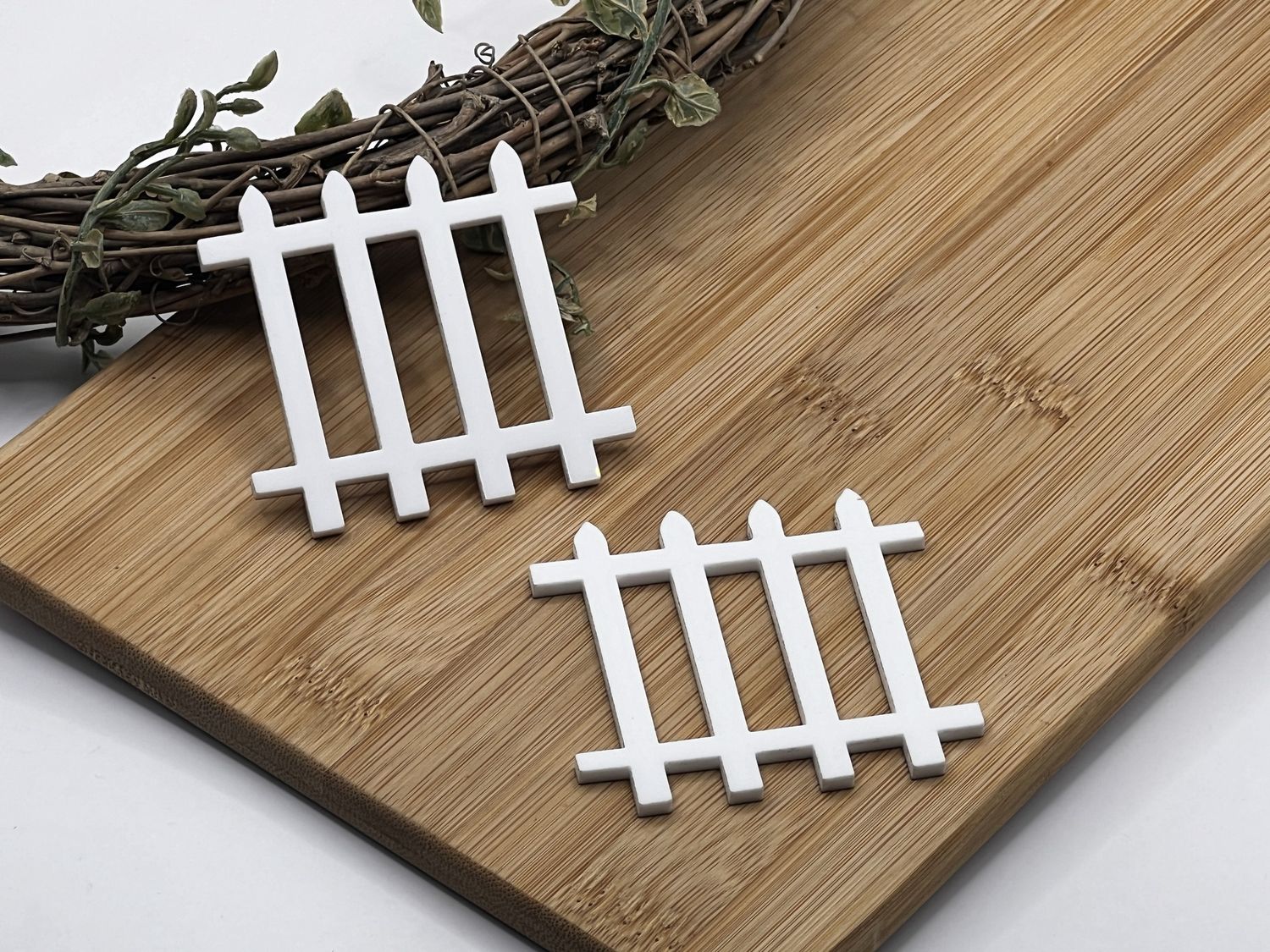 Picket fence cake topper  pair