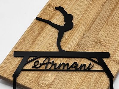 Gymnastics cake topper with name