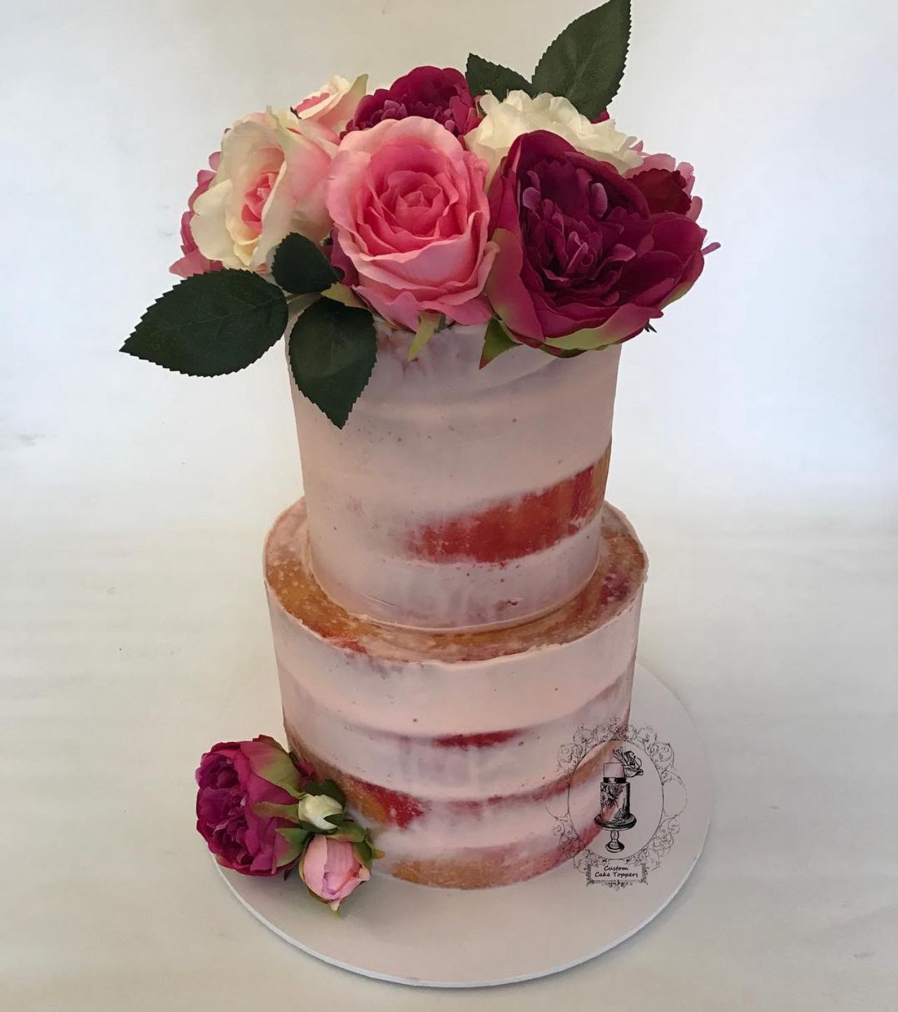 2 tire Raspberry swirl naked cake 