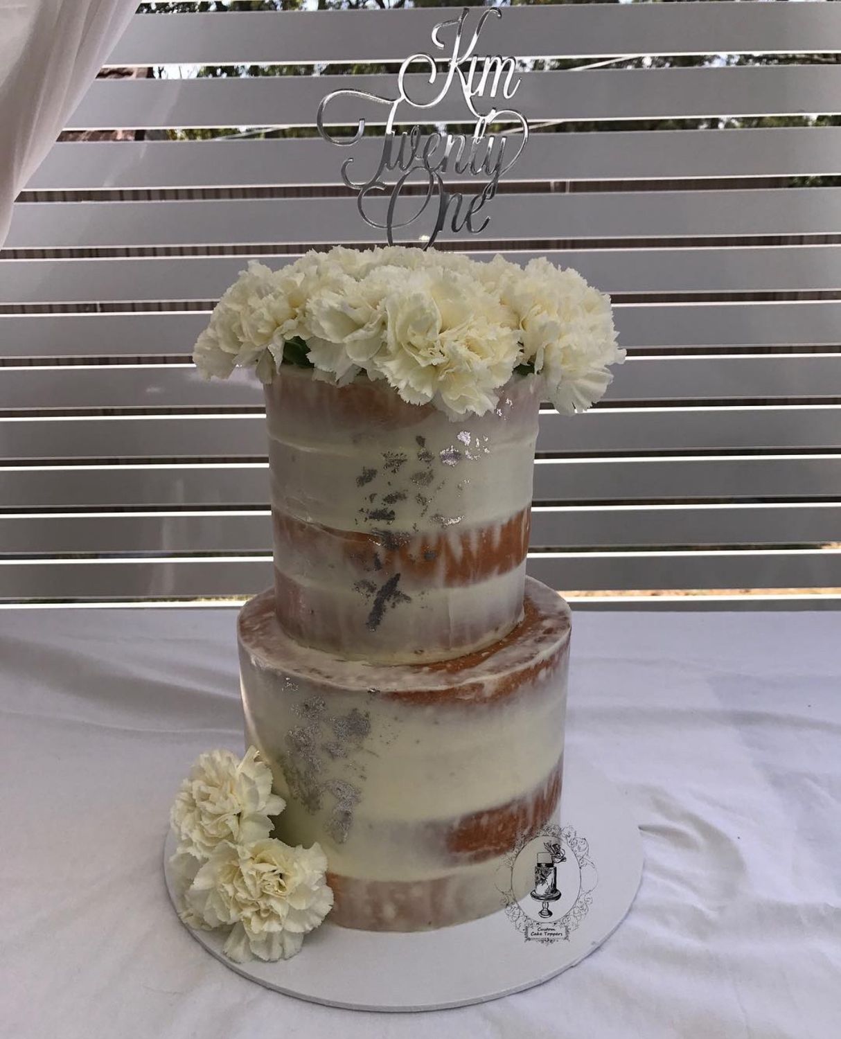 Naked 21st cake  2 tire
