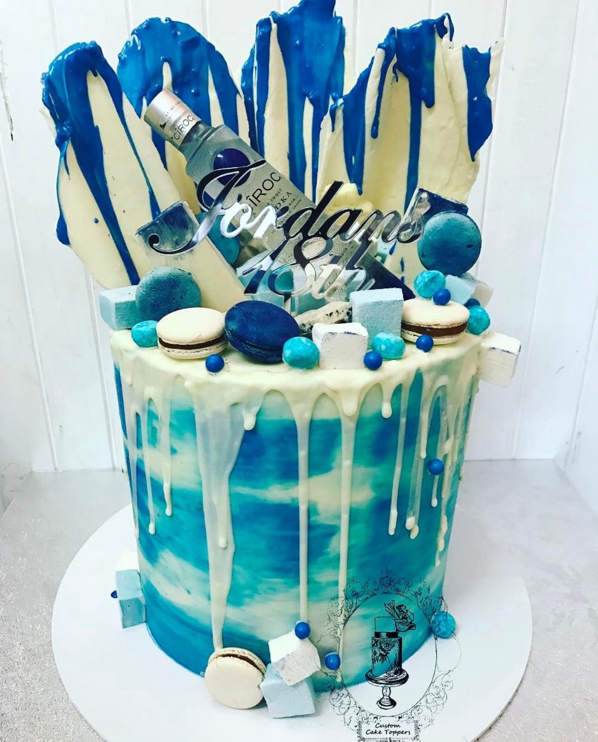 Alcohol bottle drip cake