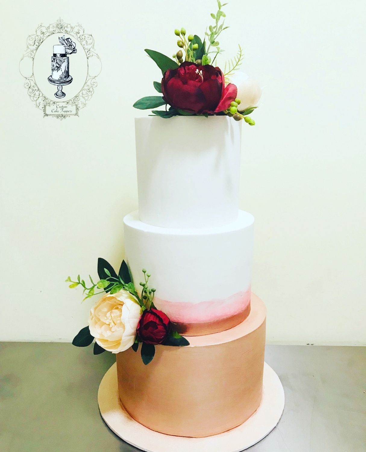 Rose gold wedding cake 