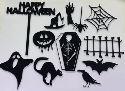 Halloween cake froppers and toppers