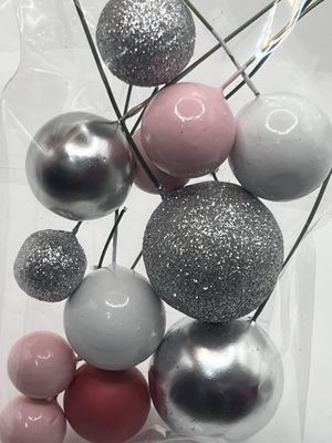 Pink and silver balls